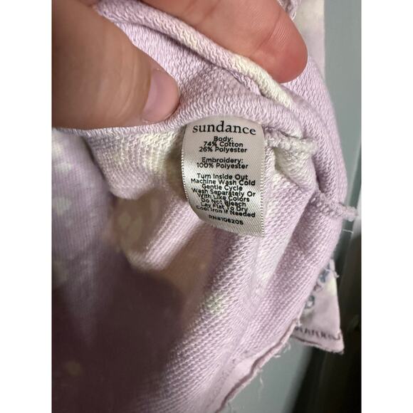 Sundance embroidered lavender purple boho bell sleeve sweater top - Picture 6 of 7